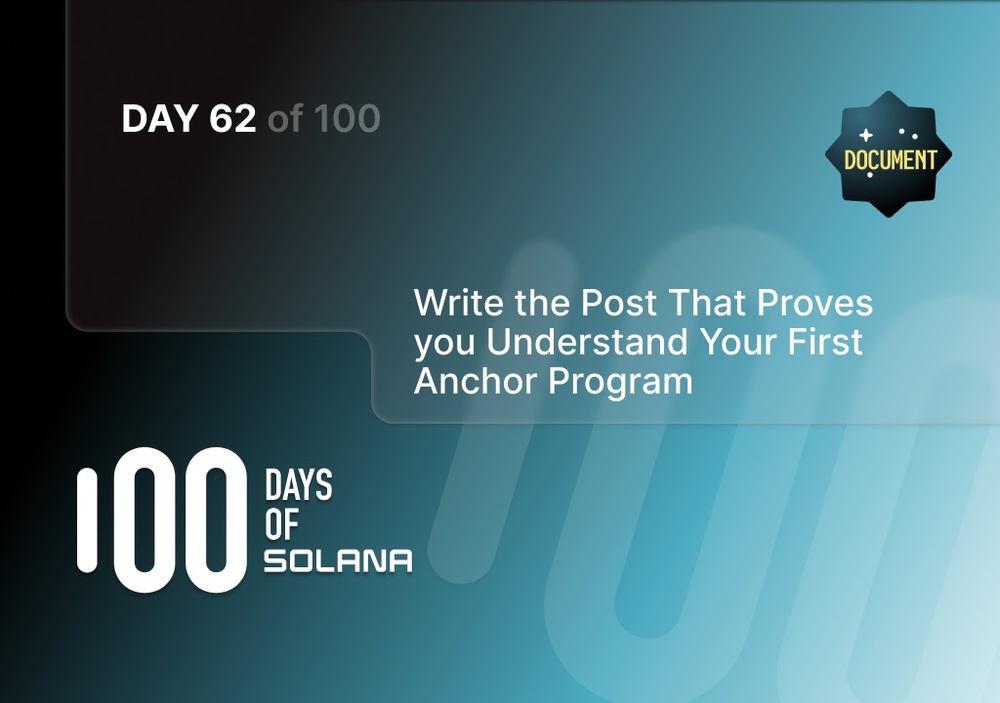 Write the post that proves you understand your first Anchor program background