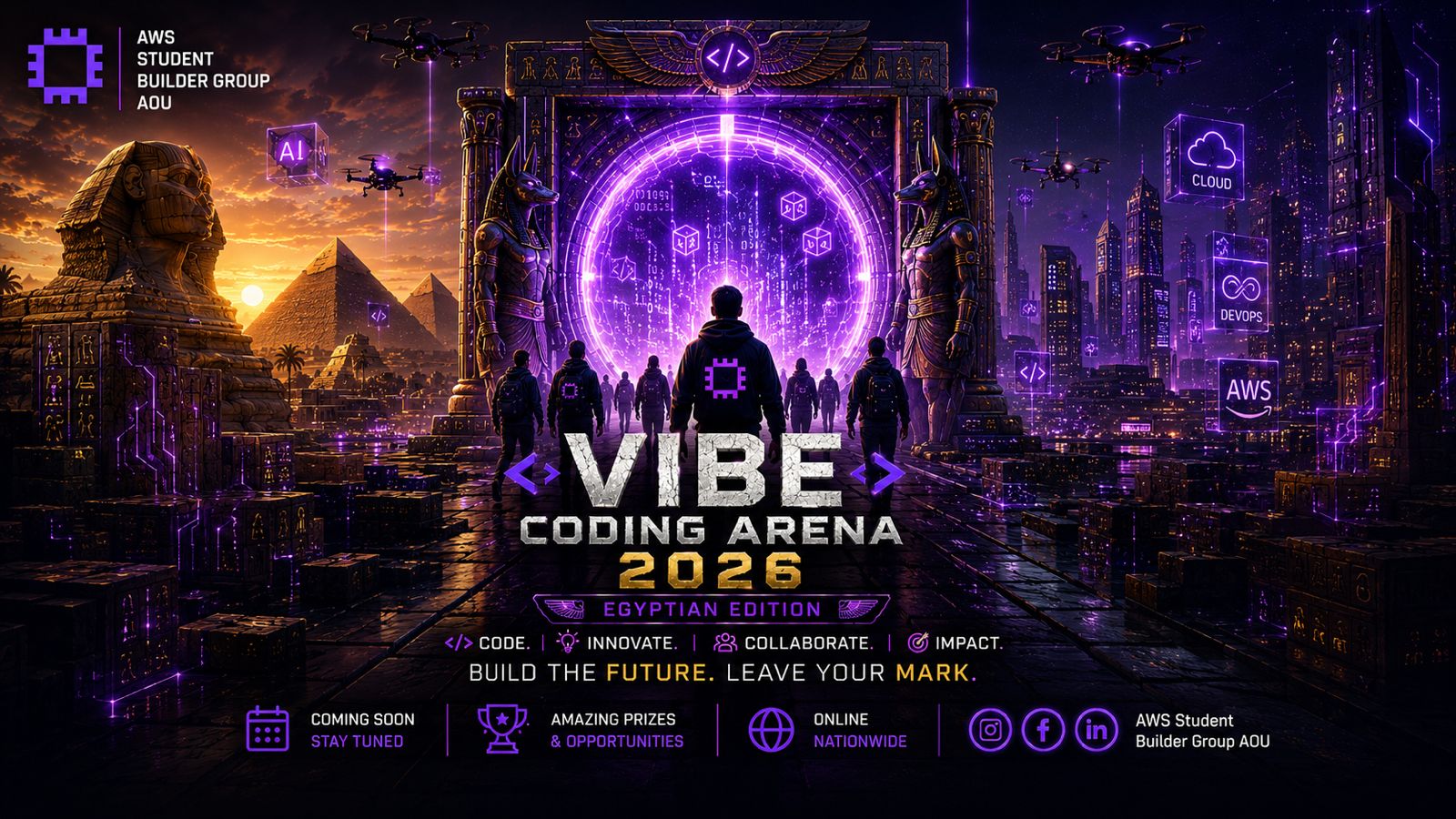 Vibe Coding Arena 2026 - Cairo HackDay background