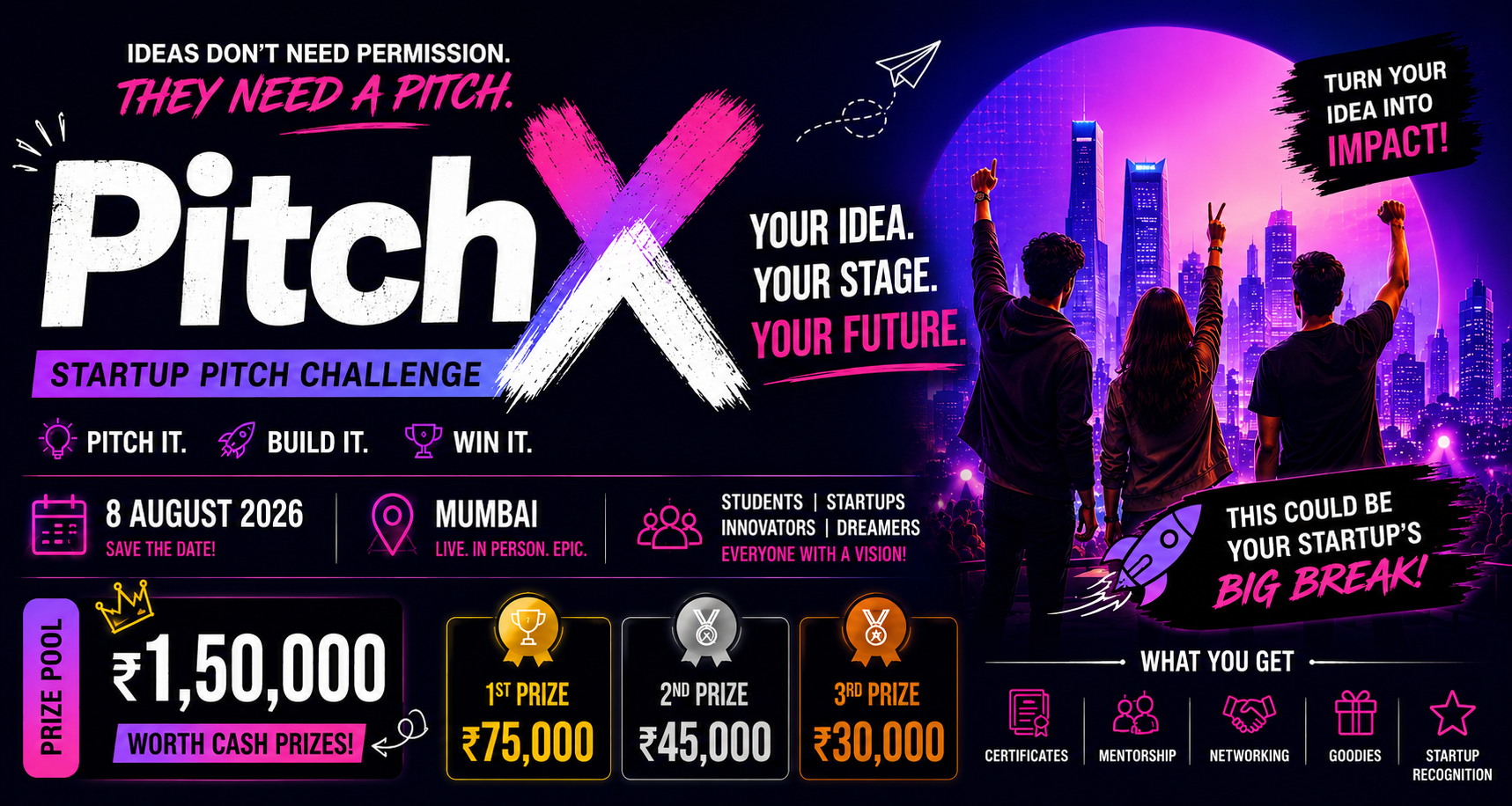 PitchX 2026 – India's Premier Startup Pitch Competition background