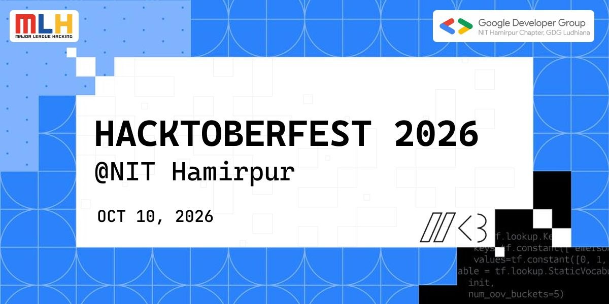 Hacktoberfest Hack Day Hamirpur x GDG Ludhiana background