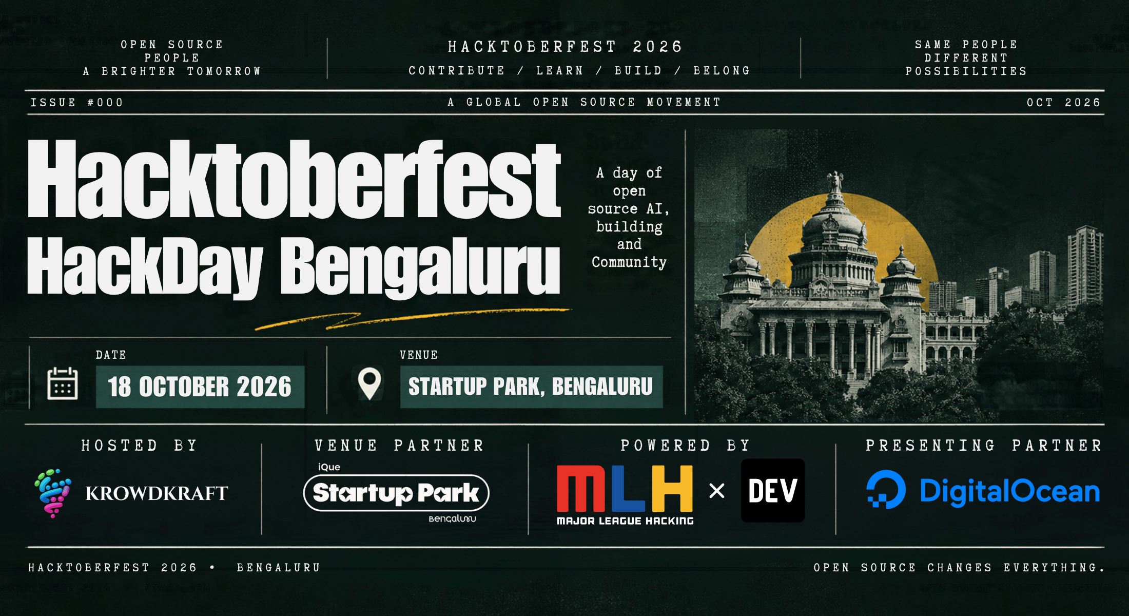 Hacktoberfest Hack Day Bengaluru <> KrowdKraft background