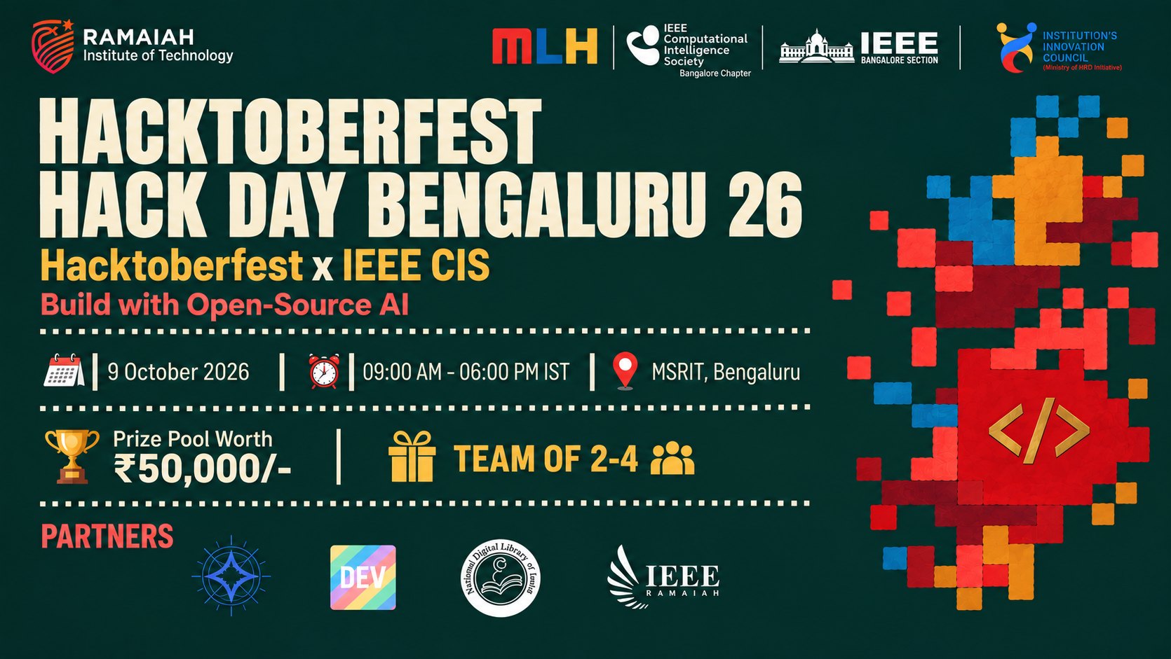 Hacktoberfest Hack Day Bengaluru x IEEE CIS background