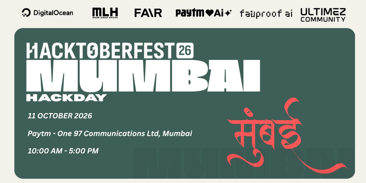 Hacktoberfest Hack Day Mumbai x FAIR background