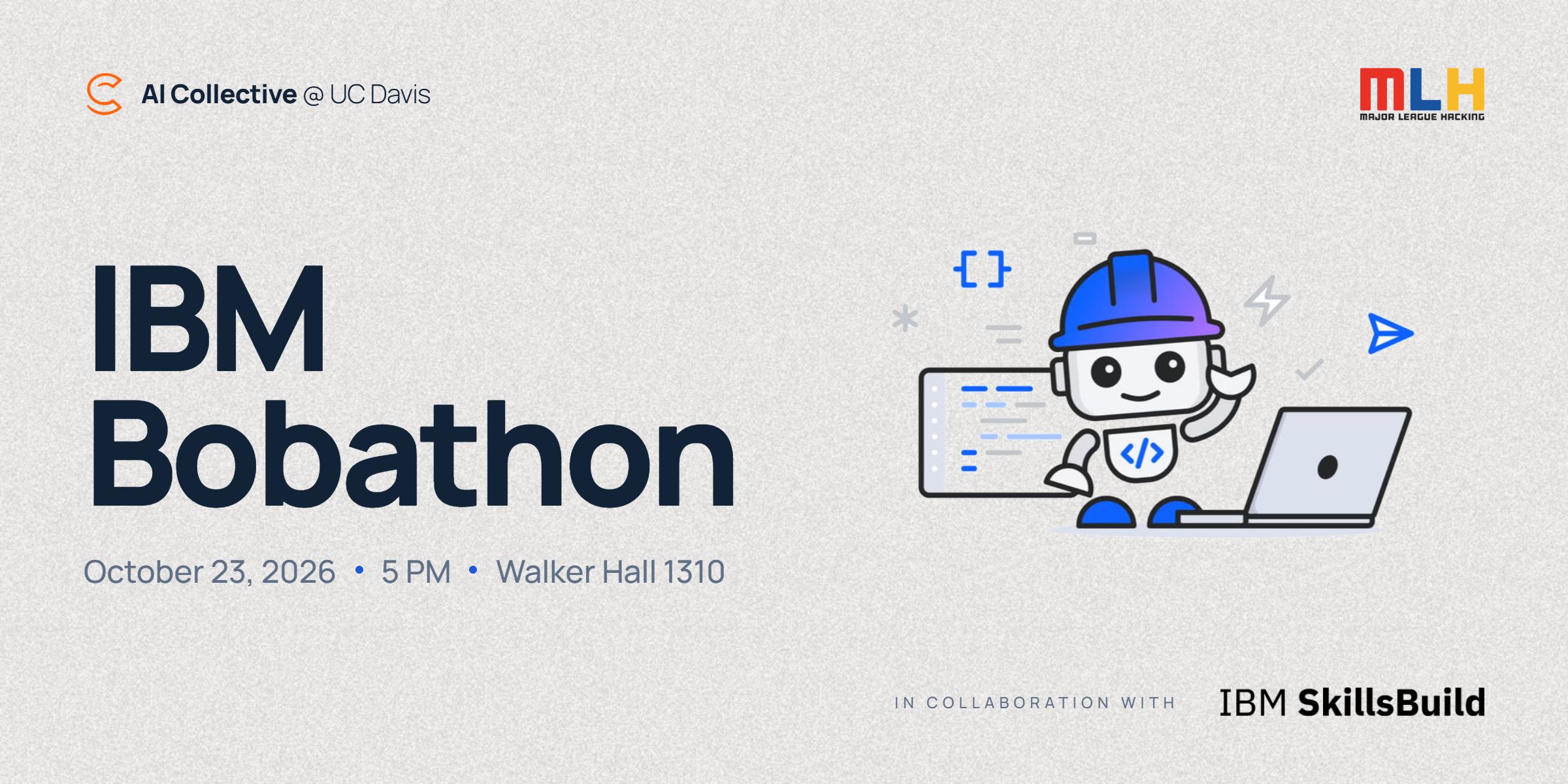 IBM Bobathon: AIC Hack for Humanity x MLH Hacktoberfest 2026 background