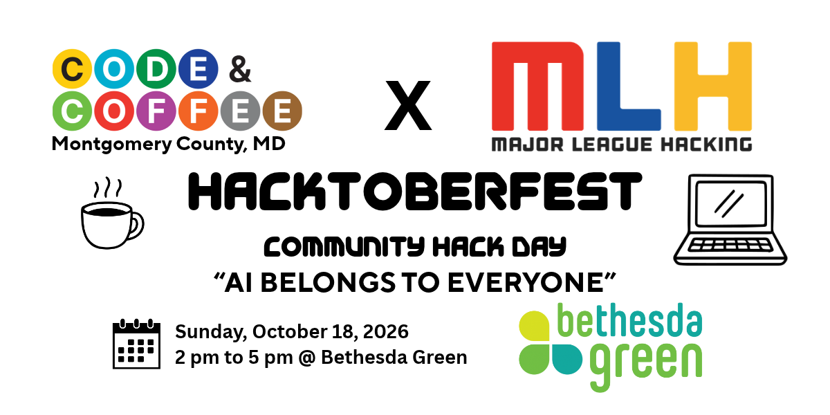 Hacktoberfest Hack Day Bethesda x Code & Coffee - Montgomery County, MD Chapter background