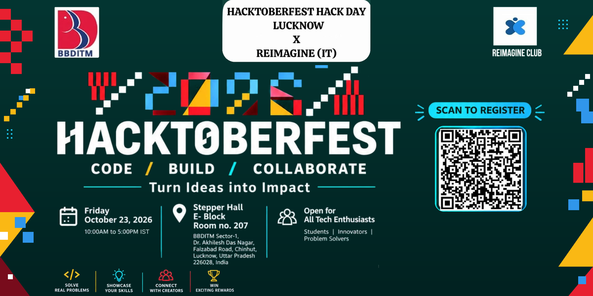 Hacktoberfest Hack Day Lucknow x REIMAGINE(IT) background